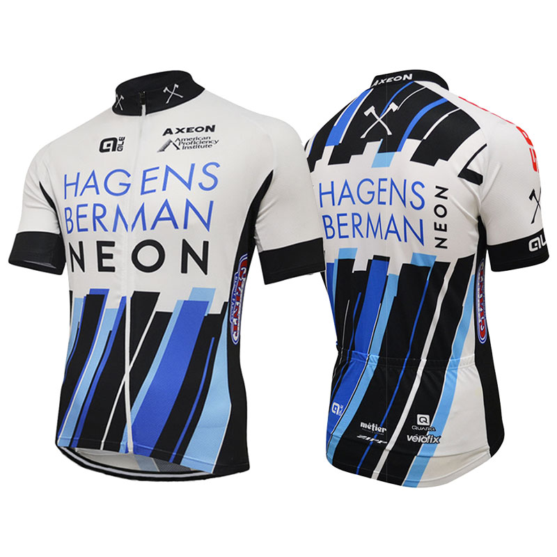 Maglia Axeon Hagens Berman Manica Corta 2017 bianco e nero